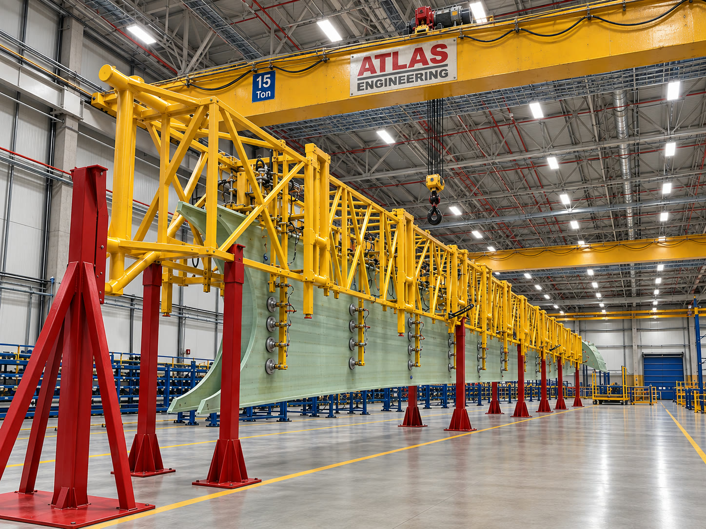 Kanat üretiminde kullanılan gantry ve catwalk platformları